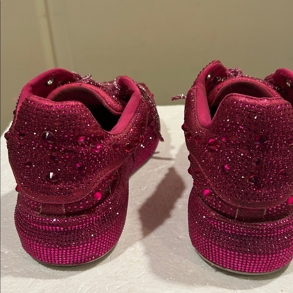 Bling Sparkle Jazzy Retro Disco shiny Rhinestone laceUp platform sneakers size 6 - Picture 8 of 13